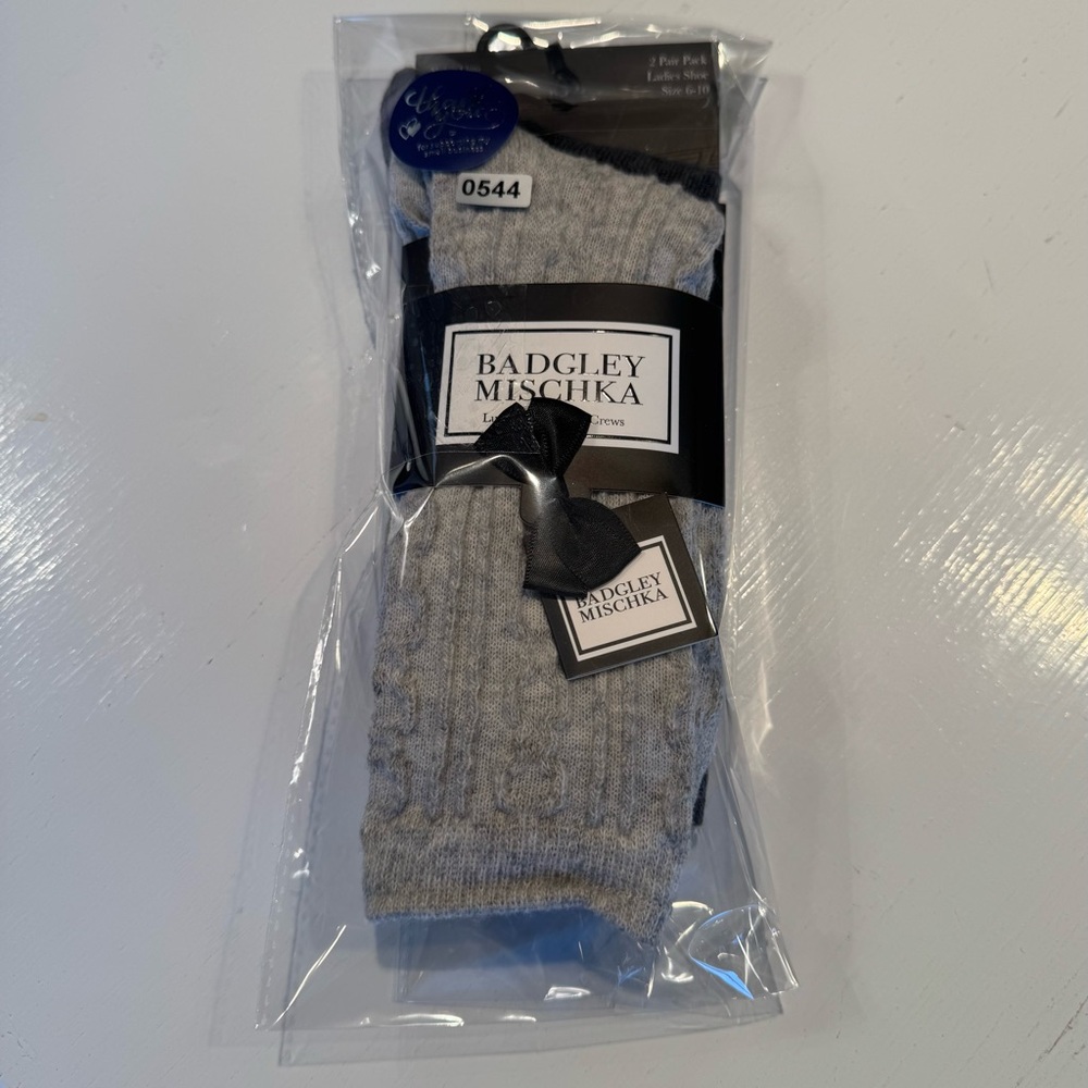 Badgley Mischka Light Gray Dress Socks